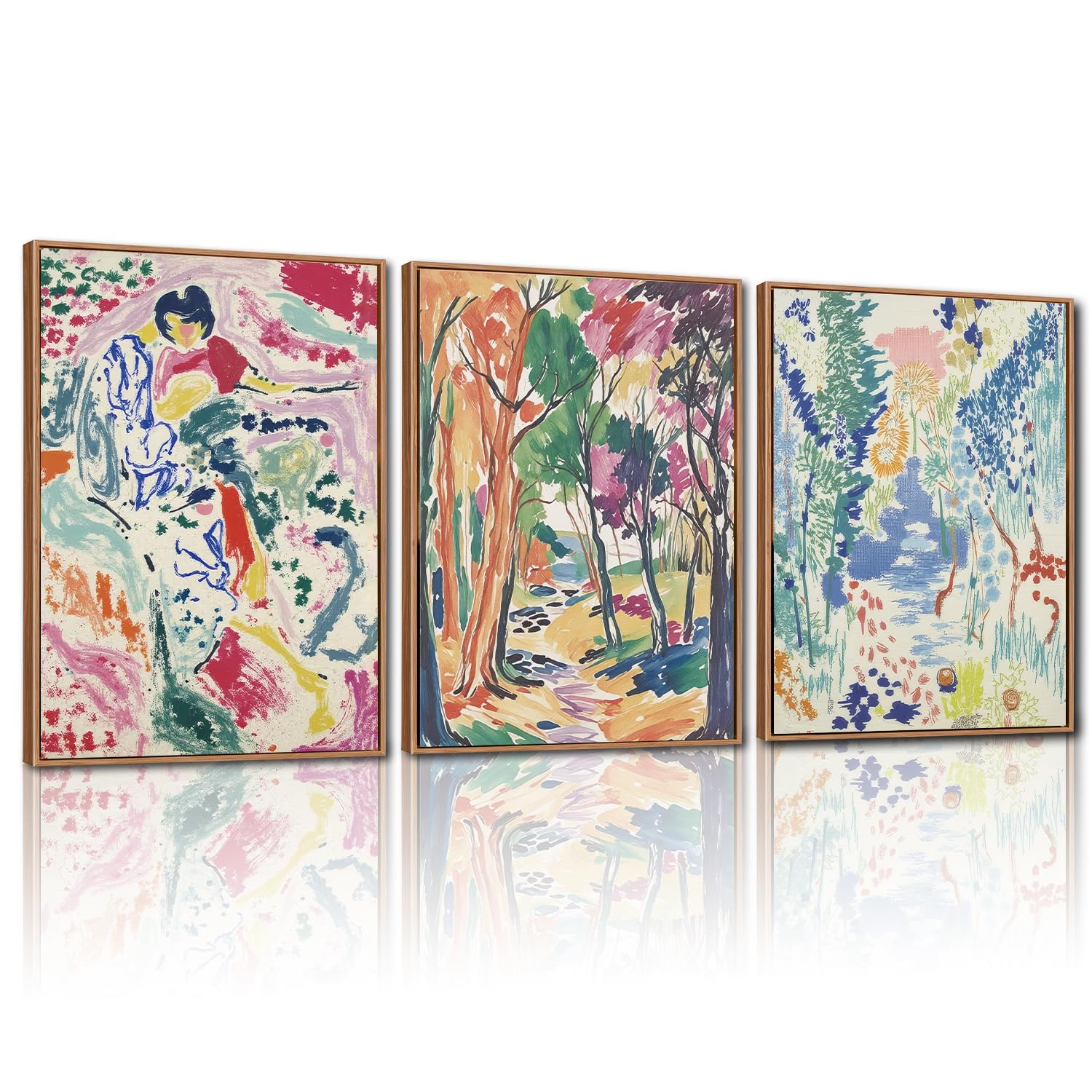 CHDITB Abstract Modern Framed Canvas Wall Art Set, Contemporary Artwork for Home Decor, Neutral Pastel Illustration Wall Painting, Nordic Minimal Zen Art Prints for Living Room Office-16 x24 x3