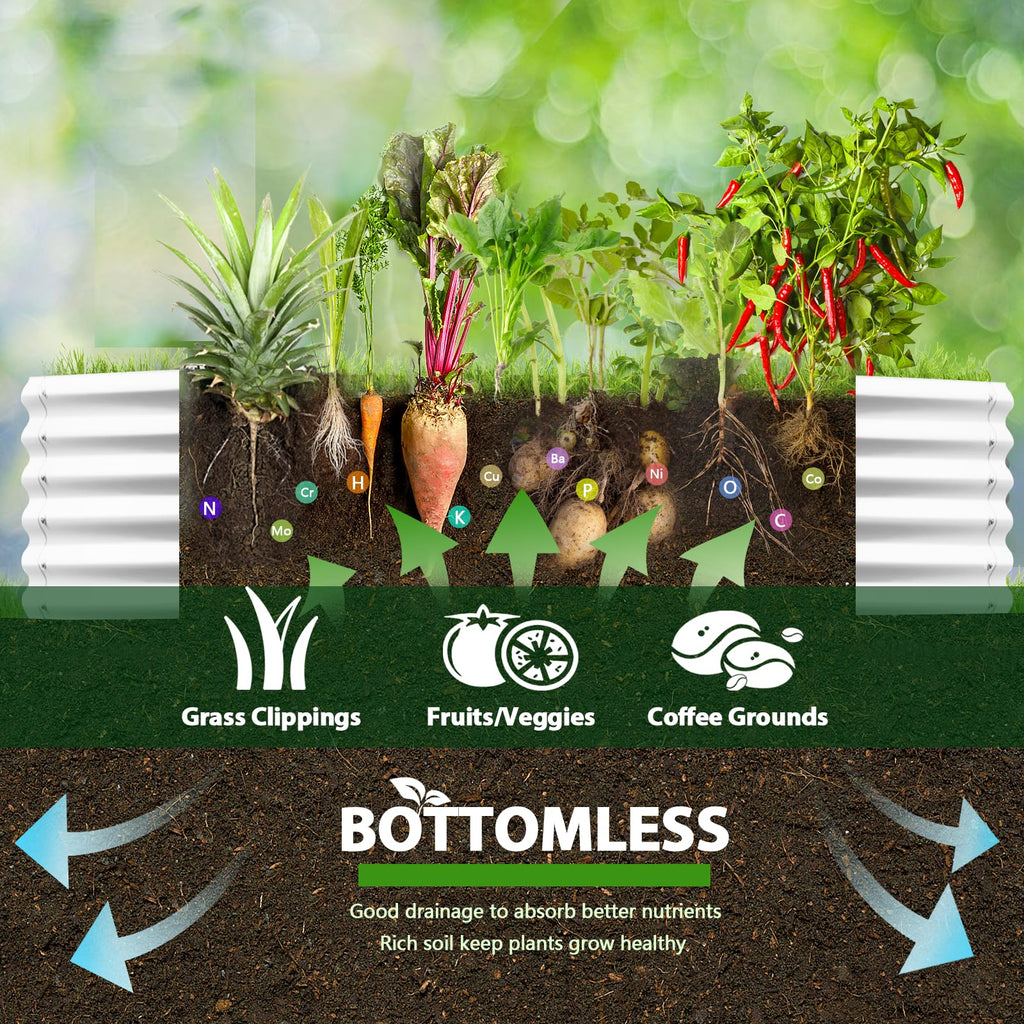 A ANLEOLIFE 2-Pack 3ft x 24” Tall Galvanized Raised Garden Beds Outdoor, Round Metal Planter Box for Planting Vegetables Flowers Herb, Anti-Rust & Easy-Setup, Quartz Grey