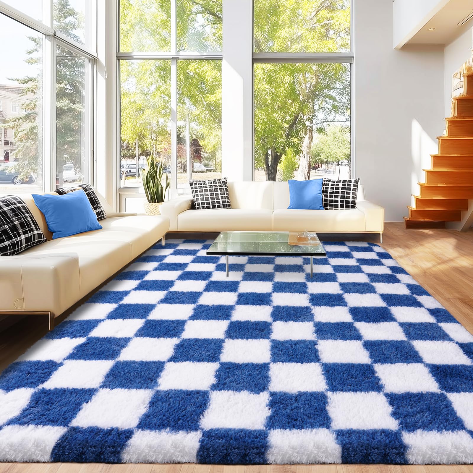 Awaytail Fluffy Rug Washable 2x3 Feet, Pure Black Desk Chair Rug Non-Slip, Super Soft Kids Rug for Boys Nursery Dorm Decor
