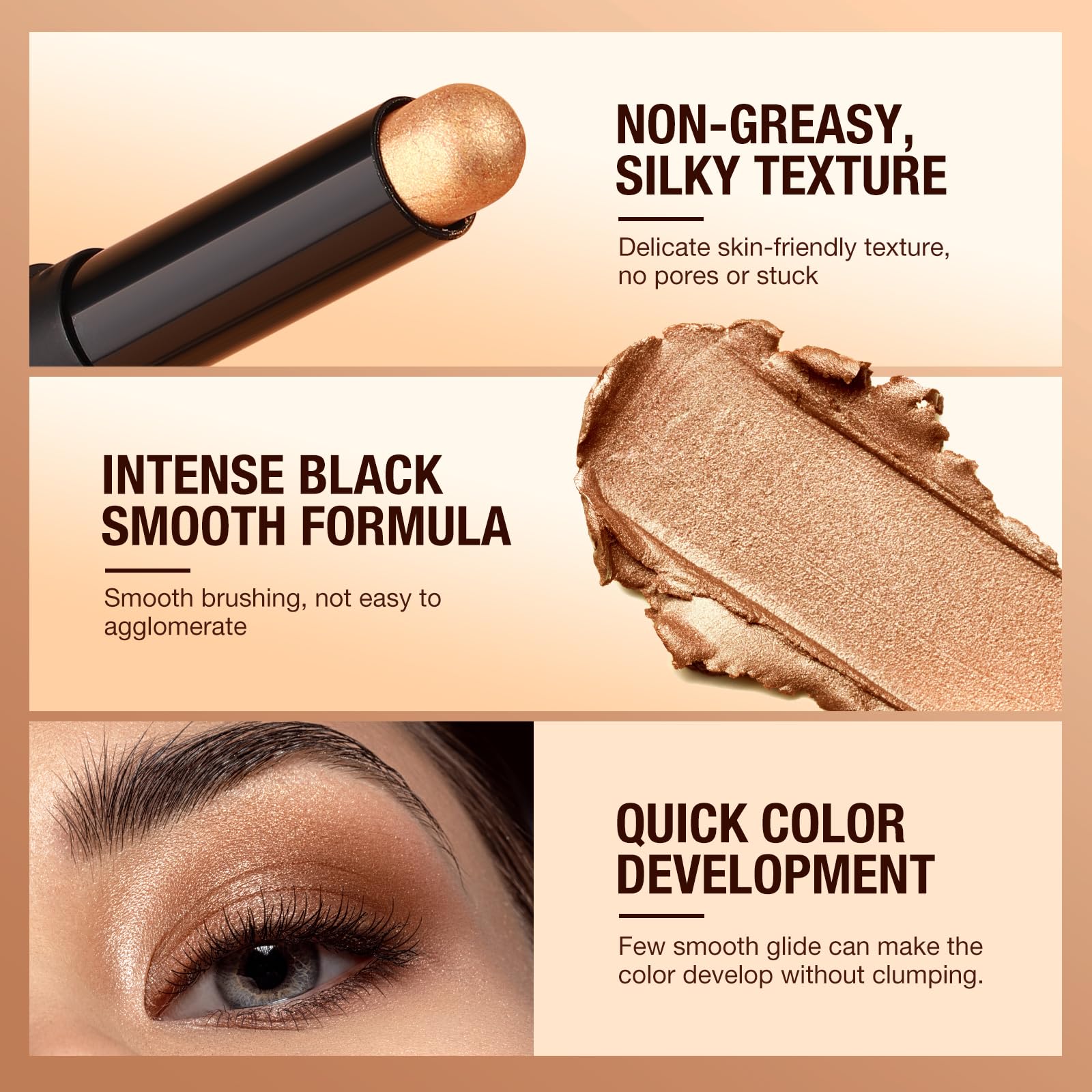 Eyeshadow Stick Set, 2 Colors Matte Professional Bright-Colored Contouring and Highlight Eyeshadow Stick, Cream Waterproof Long Lasting High Pigmented Eye Shadow
