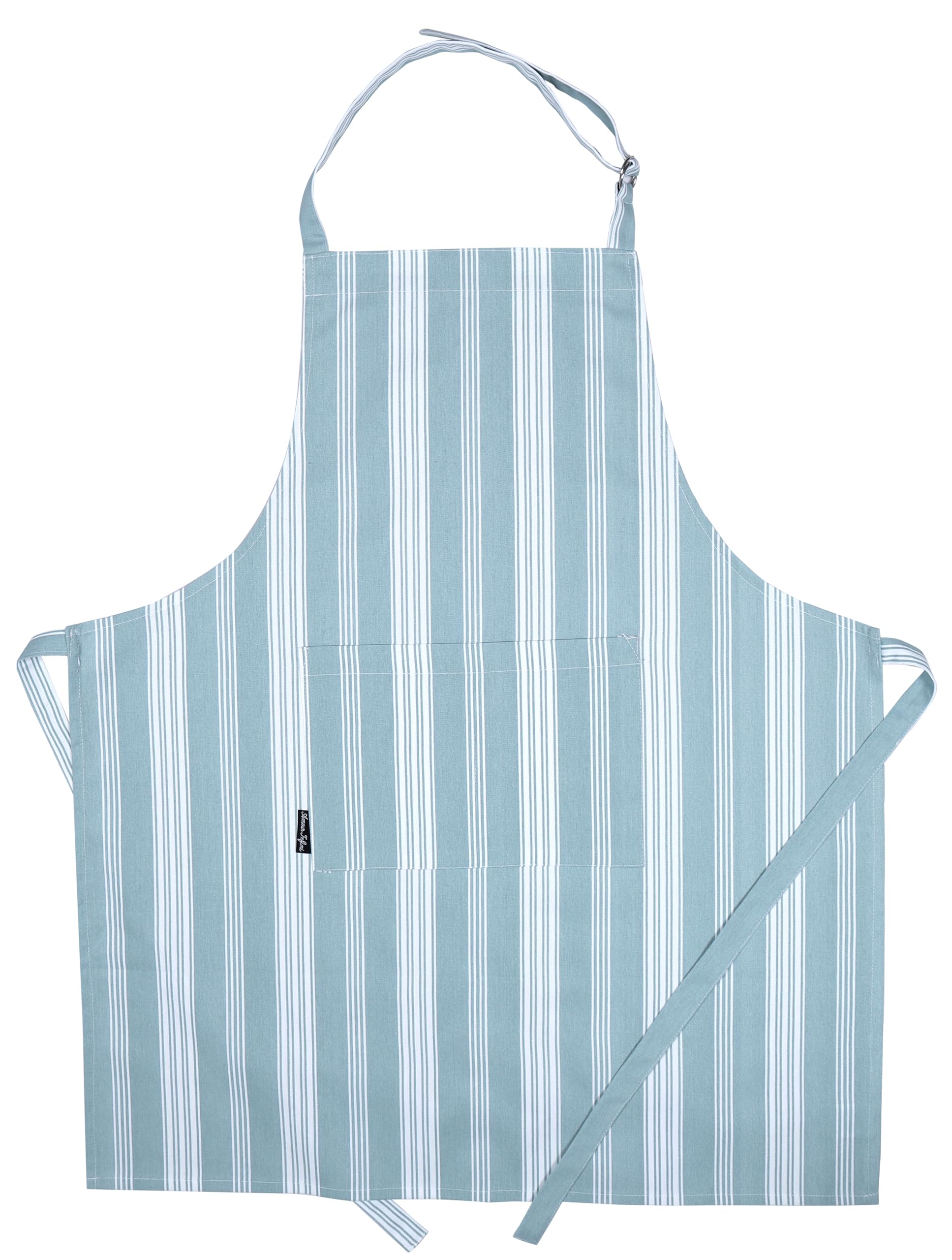 AMOUR INFINI Cotton Aprons for Women with Pocket, Adjustable Strap & Waist Ties - Washable Aprons for Baking, Cooking, Gardening (27.5 x 33 Inches - Blooming Floral)