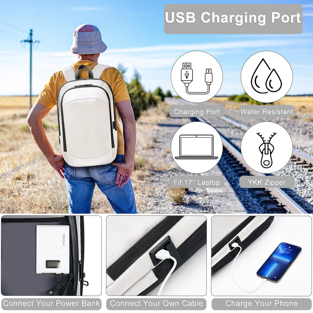 hk Business Backpack for Men 15.6 Inch,Slim & Expandable Waterproof Travel Laptop Backpack, Anti-Theft Lightweight Work Computer Bag, College Laptop Backpacks Gifts for Men Women-Black