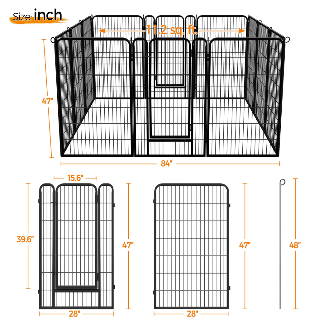 Yaheetech Dog Playpen, 24 inch 2 Panels Dog Pen for Indoor Heavy Duty Puppy Exercise Pen Metal Pet Fence for RV Camping/Yard/Garden