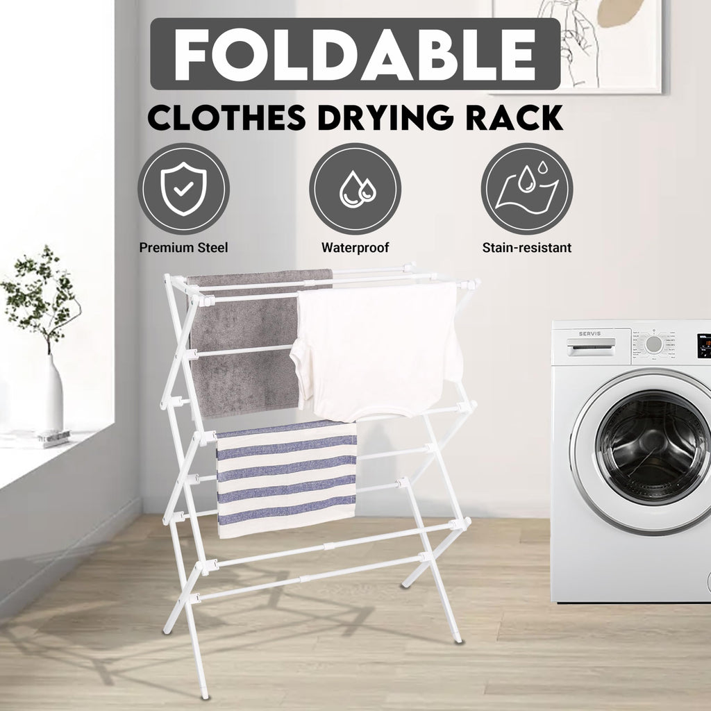 ZOES HOMEWARE Clothes Drying Rack | Foldable Drying Rack Clothing for Laundry | Small Collapsible Portable Dryers for Laundry | Use for Indoor & Outdoor | Black 37.5"x29"x12"