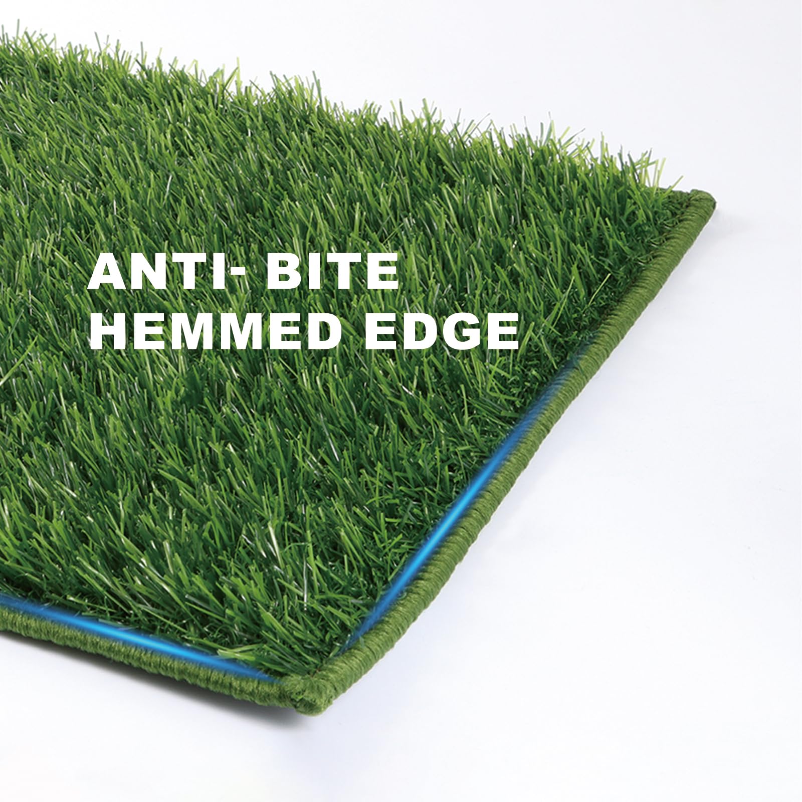 HQ4US 4LEGS Artificial Grass, Dog Pee Grass Pads for Dogs Potty, 2PCS Odor Free Fake Grass for Dogs Small 22" x 14" with Countless Drainage Holes, Dog Potty Grass Hemmed Edge Realistic