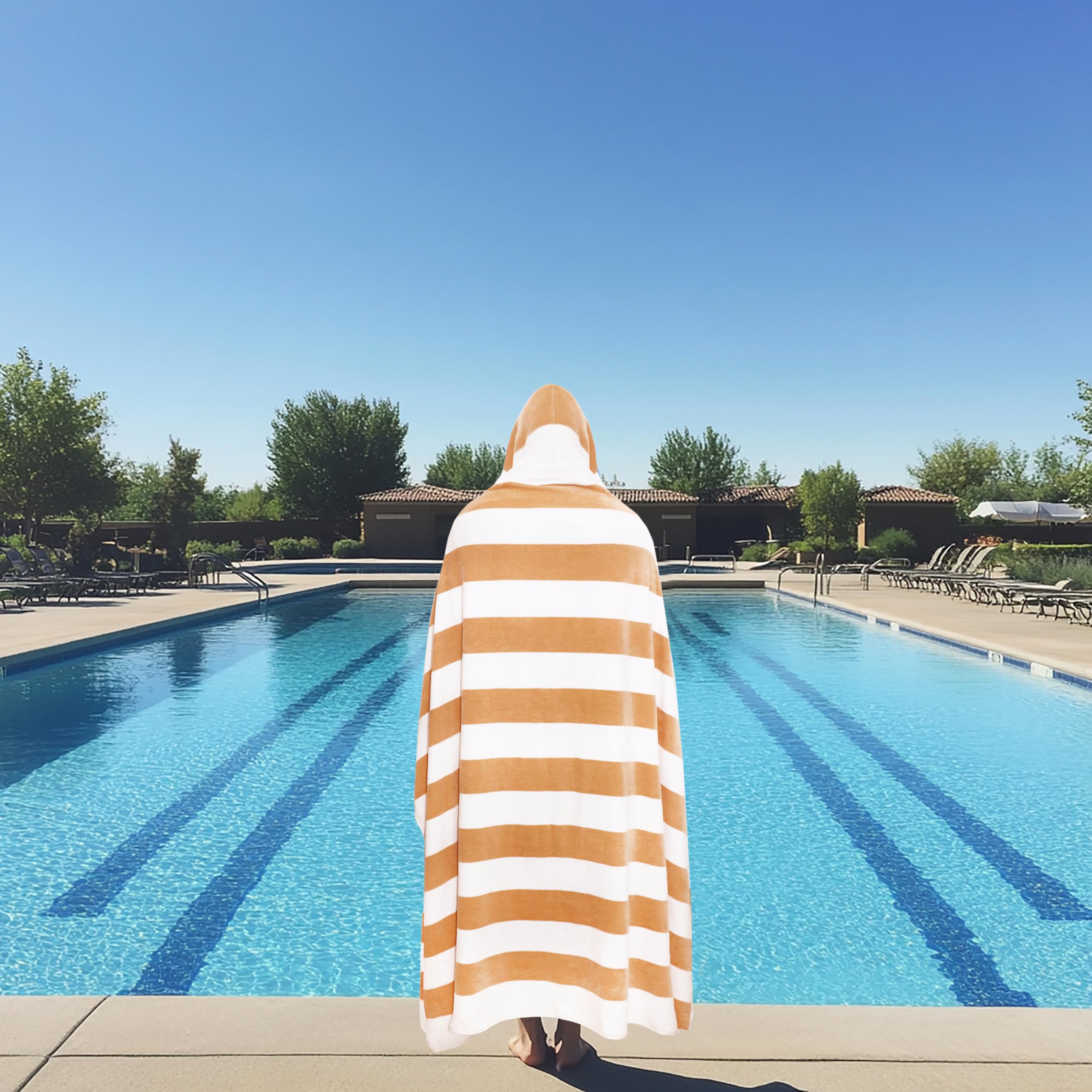 COTTON CRAFT Ombre Stripe Extra Wide Beach Towel for Two - 58x68 - Pure Cotton - Double Woven Jacquard Thick Plush Super Soft Luxurious Velour Pile - Pool Picnic Bath - 450 GSM - Blue