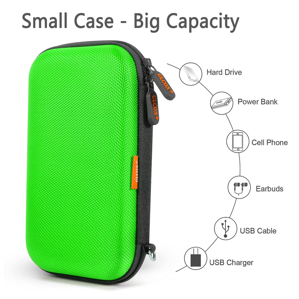 External Hard Drive Case - GLCON Shockproof EVA Carrying Case for WD My Passport Element Seagate Expansion Backup Toshiba 1TB 2TB 4TB - High Protection Portable Travel Electronic Power Bank Bag