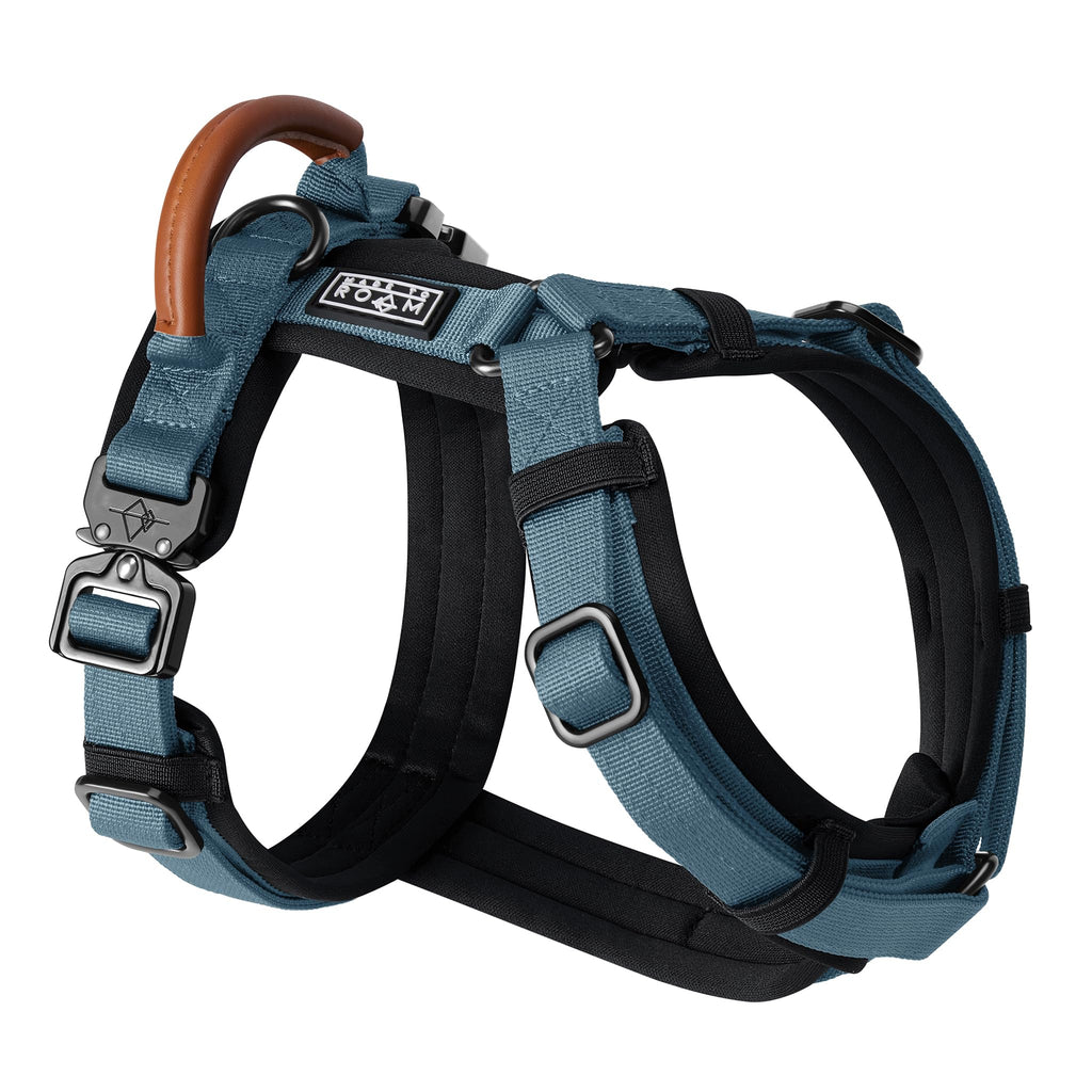 MADE TO ROAM Premium Explorer Harness - Y-Shaped Dog Harness with Adjustable Durable Nylon, Soft Padding, Metal Buckles and Leather Handle for Small, Medium, Large Dogs (Alaska Daybreak, Size 1)