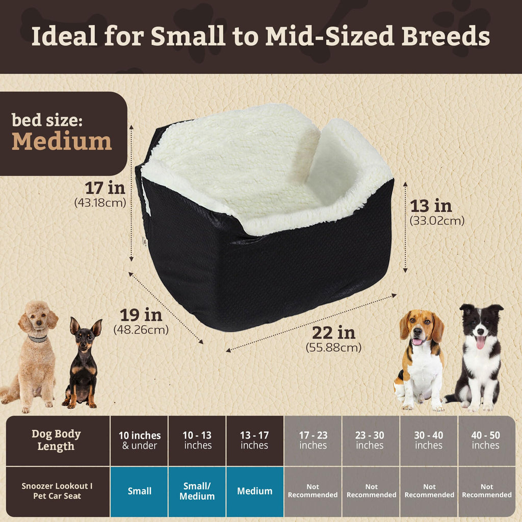 SNOOZER PET Products Lookout 1 Dog CAR SEAT, Birch Diamond, Small