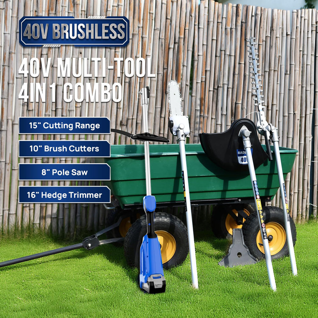 Wild Badger Power 20V Weed Wacker, Leaf Blower, Wheeled Edger Kit Electric with 2 * 2Ah Battery & Charger, String Trimmer, Lightweight, Adjustable Telescopic Shaft, Fast-Charging
