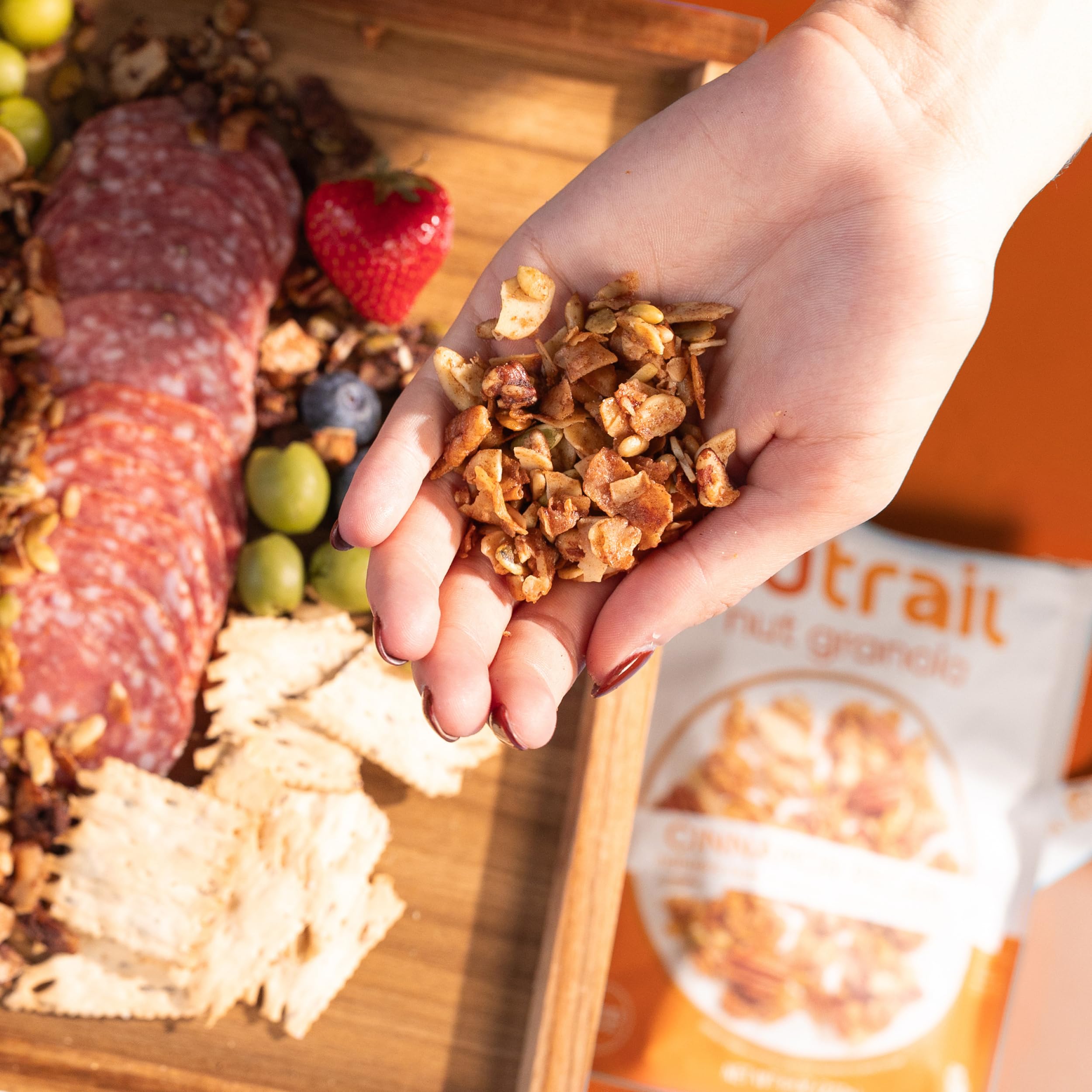 NuTrail Nut Granola Cereal, Cinnamon Pecan, No Sugar Added, Gluten Free, Grain Free, Keto, Low Carb, Healthy Breakfast 8 oz. 1 Count