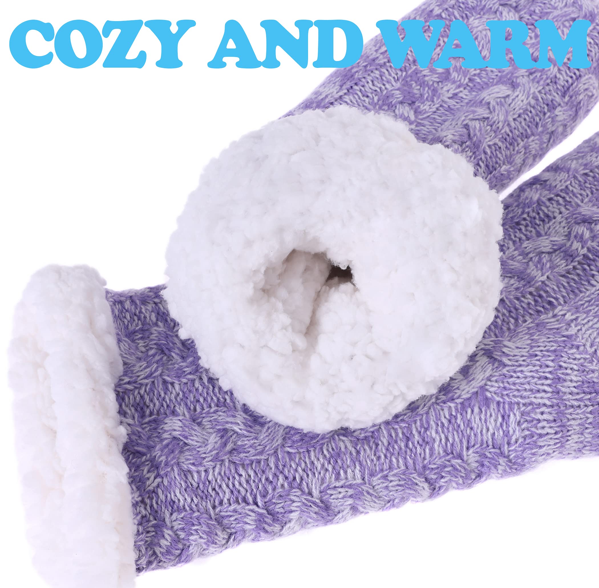 SDBING Women's Winter Super Soft Warm Cozy Fleece Lined Fuzzy Slipper Socks with Grippers