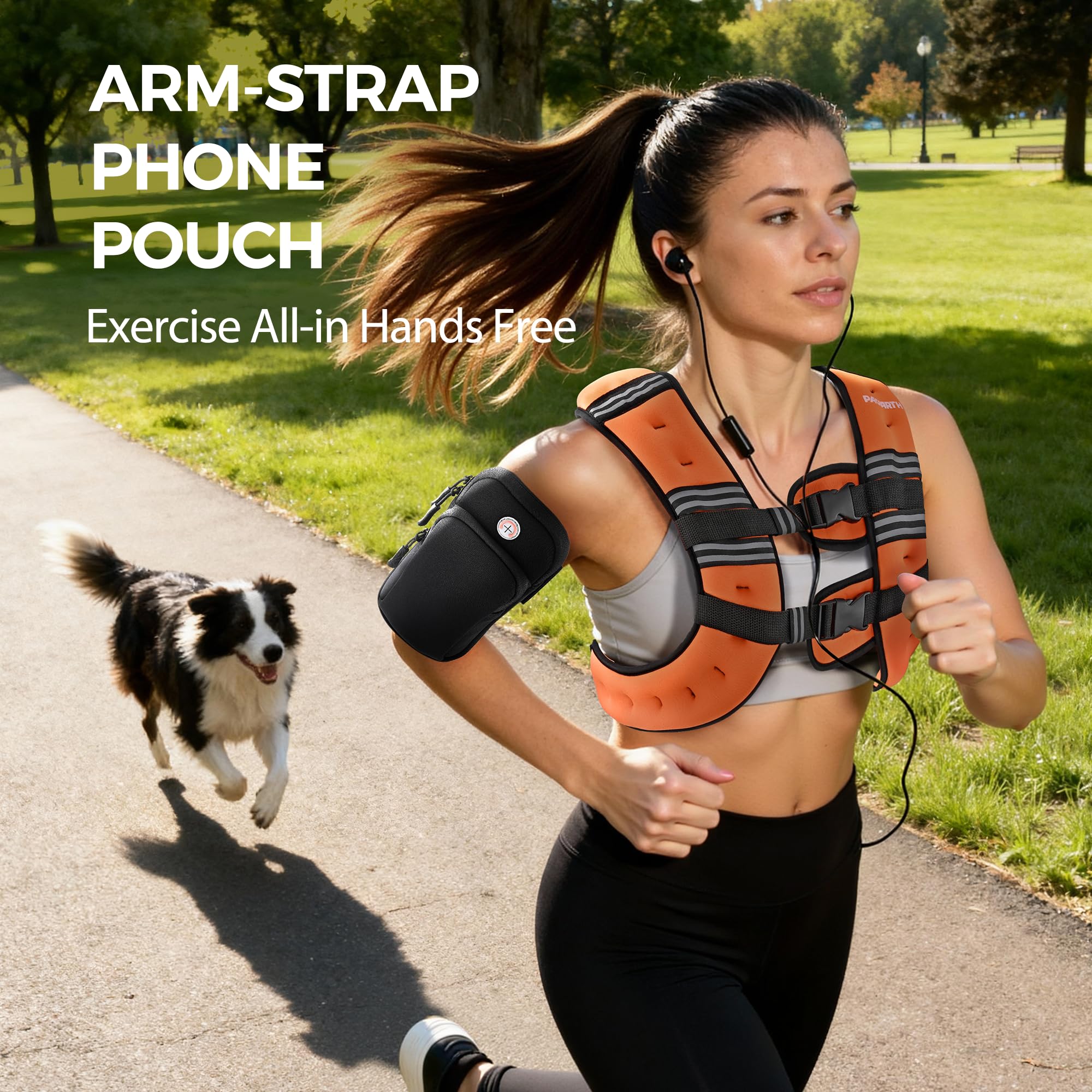PACEARTH Weighted Vest,6lb/8lb/10lb/12lb/16lb/20lb/25lb/30lb Weight Vest with Reflective Stripe, Body Weight Vests for Women, Men, Weight Loss Workout, Strength Training, Running, Walking, Jogging