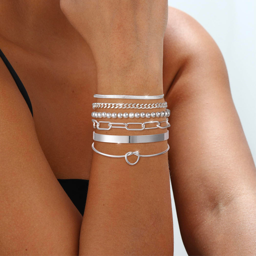 Coshilta Gold Bracelets for women 14K Gold Bangle Bracelet Stack - Adjustable Waterproof Trendy Bracelets Gold Filled Stacks Bangles Link Chain Gold Bracelet Non Tarnish for Women Jewelry Gifts