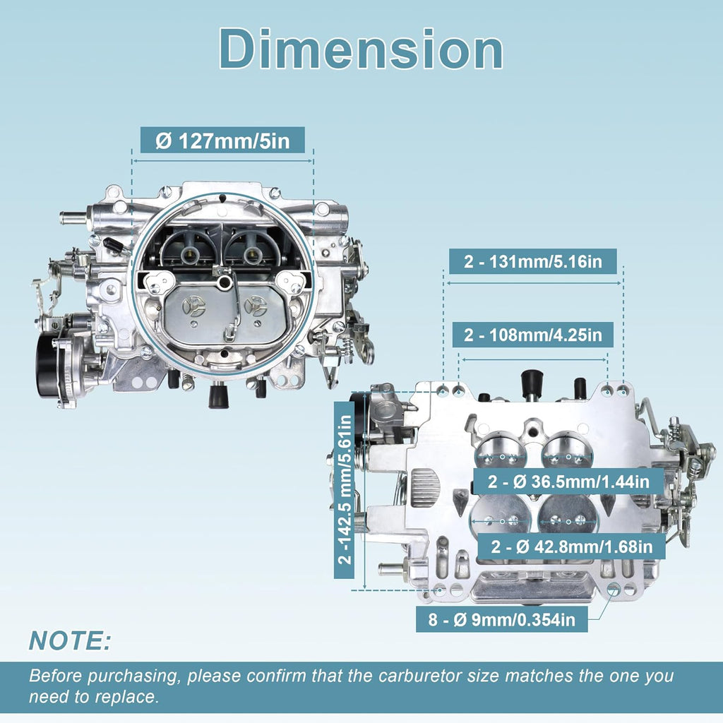1406 Carburetor for Performer 600 CFM 4 Barrel Carburetor Square Bore AFB-style Air Valve Secondary Compatible with Silverado Corvette Mustang Mercury GMC Pickup Truck carb with Electric Choke