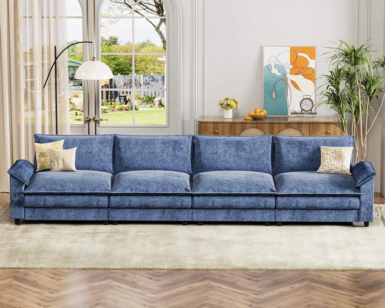 Homall 80" Modular Sectional Sofa, Loveseat Sofa Couch with Double-Layer Cushion, DIY Combination Chenille Deep 2-Seat Cloud Couch for Living Room, Apartment (Bright Grey, Loveseat Sofa)