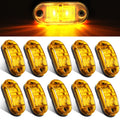 Tallew 10 Pcs 2.5 Inch LED Trailer Lights 2 Diode Waterproof LED Trailer Side Marker Oval Signal Running Lights for Truck Boat Rv(Amber)