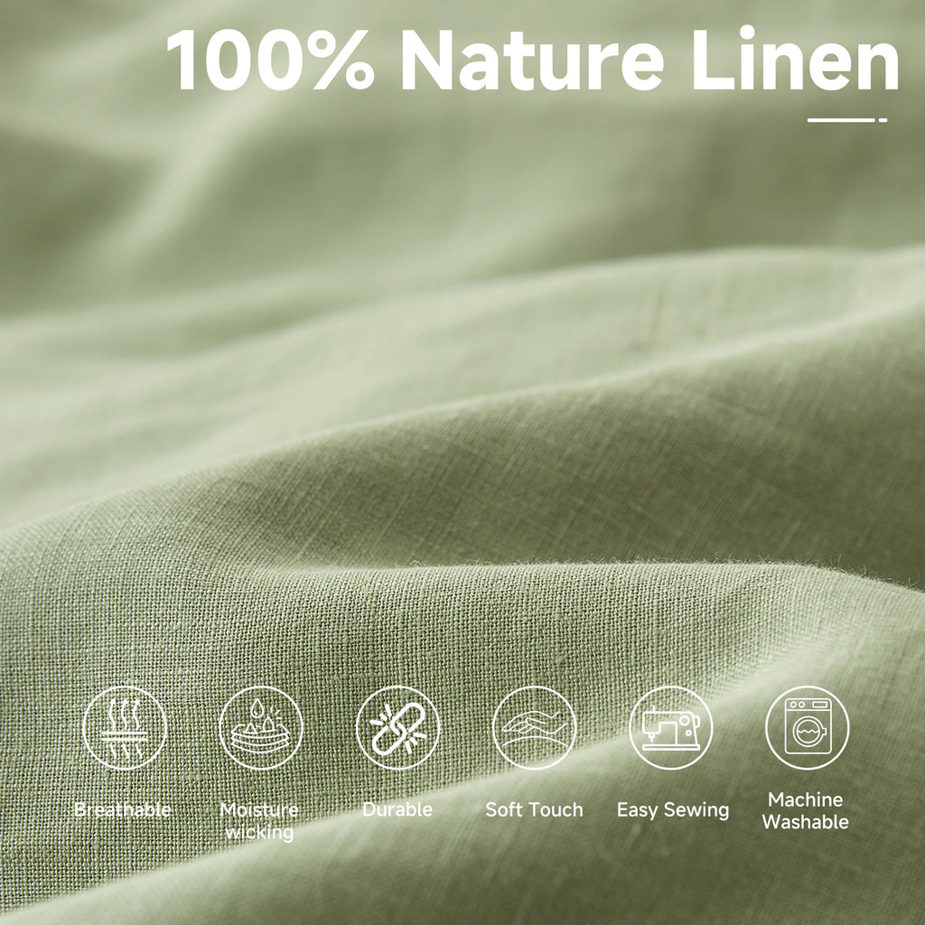 Simple&Opulence 100% Nature Pure Linen Fabric 78 Inch by The Yard, Plain Solid Color Linen Fabric for Sewing, Embroidery, Clothing, Needlework, Bag, Tablecloths, Garments Craft Accessories(Dusty Blue)