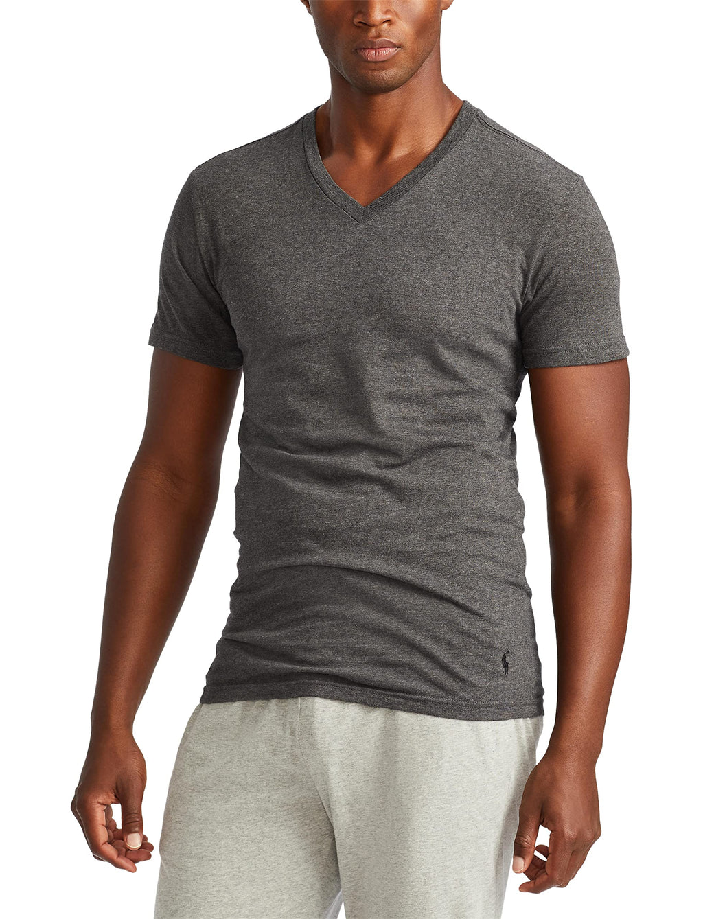 Polo Ralph Lauren Men's T-Shirt Pack, 3-Pack, Cotton Men's Clothing V-Neck Undershirt, Slim Fit Tees, Moisture-Wicking