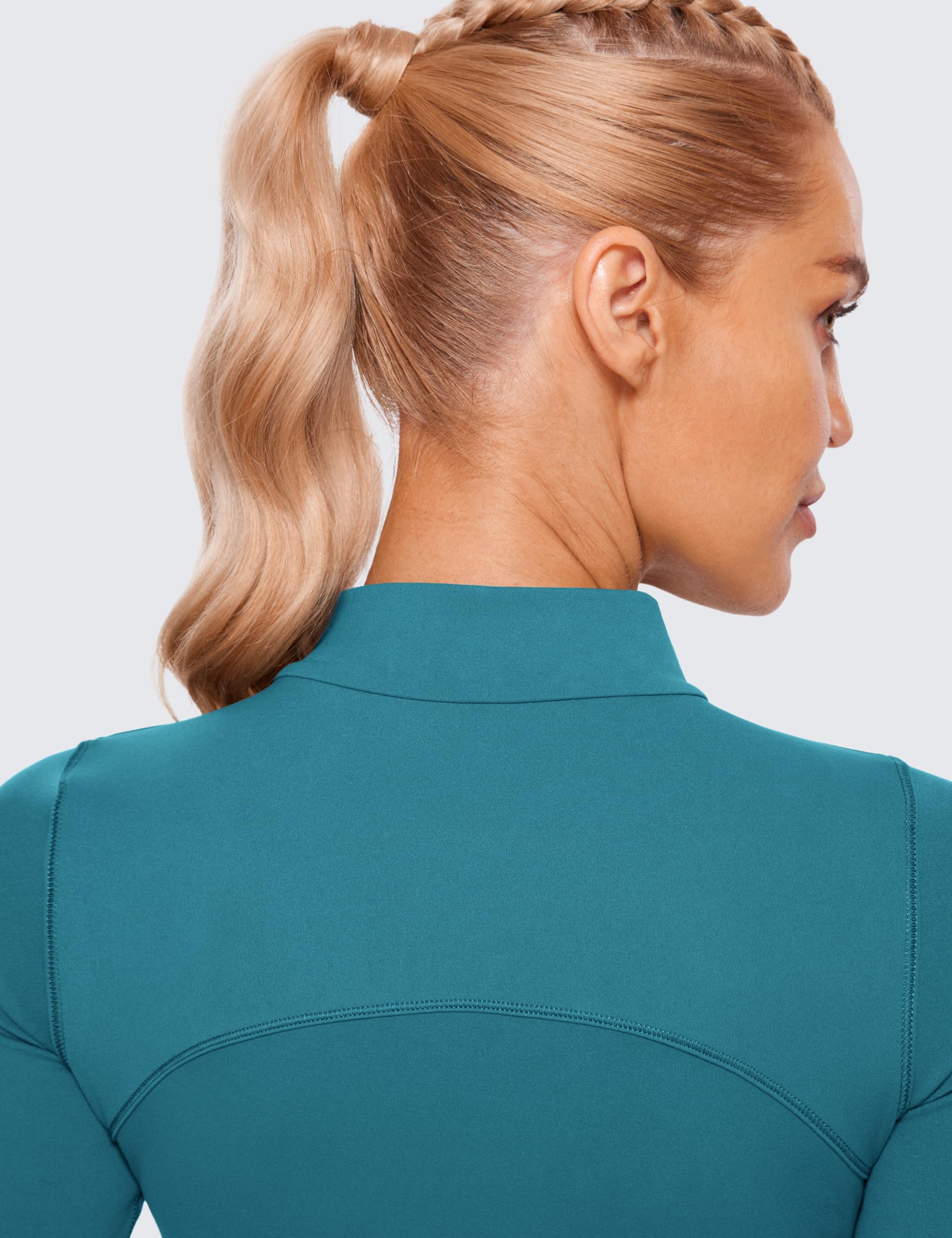 CRZ YOGA Butterluxe Mock Neck Long Sleeve Shirts for Women - Workout Casual Tops Turtleneck Crop Slim Fall Base Layer
