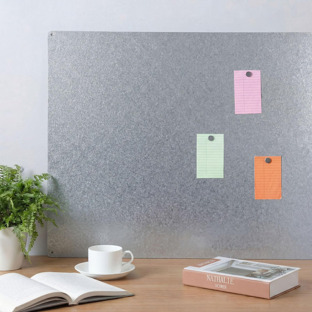 Ireer Magnetic Board Steel Magnet Bulletin Boards for Walls to Display Magnetic Notes Photos for Home Office Classroom, Pre Drilled with Screws and Dry Wet Erase Feature(Black,24 x 48 Inch)