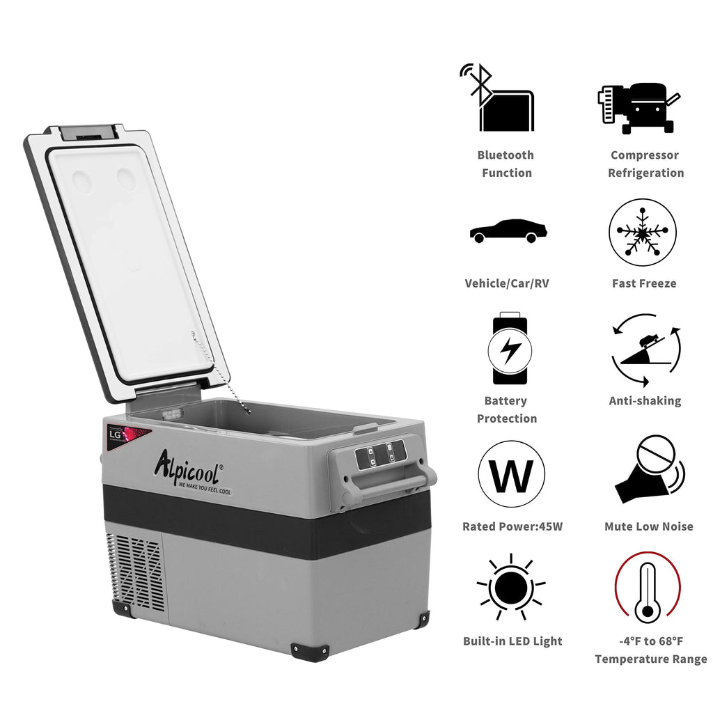 Alpicool NCF35 Portable Fridge Freezer,12 Volt Car Refrigerator, 32 Quart (30.6 Liter) Fast Cooling 12V Car Fridge -4℉~68℉,for Outdoor, Camping, RV, Truck