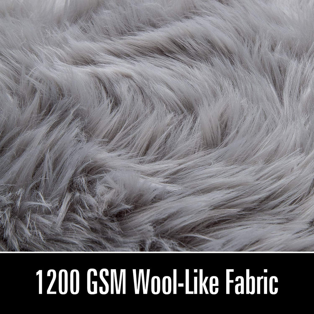 LOCHAS Soft Fluffy Faux Fur Rugs for Bedroom Bedside Rug 2x3 Feet, Washable, Furry Sheepskin Area Rug for Living Room Girls Room, Luxury Shag Carpet Home Decor, Beige