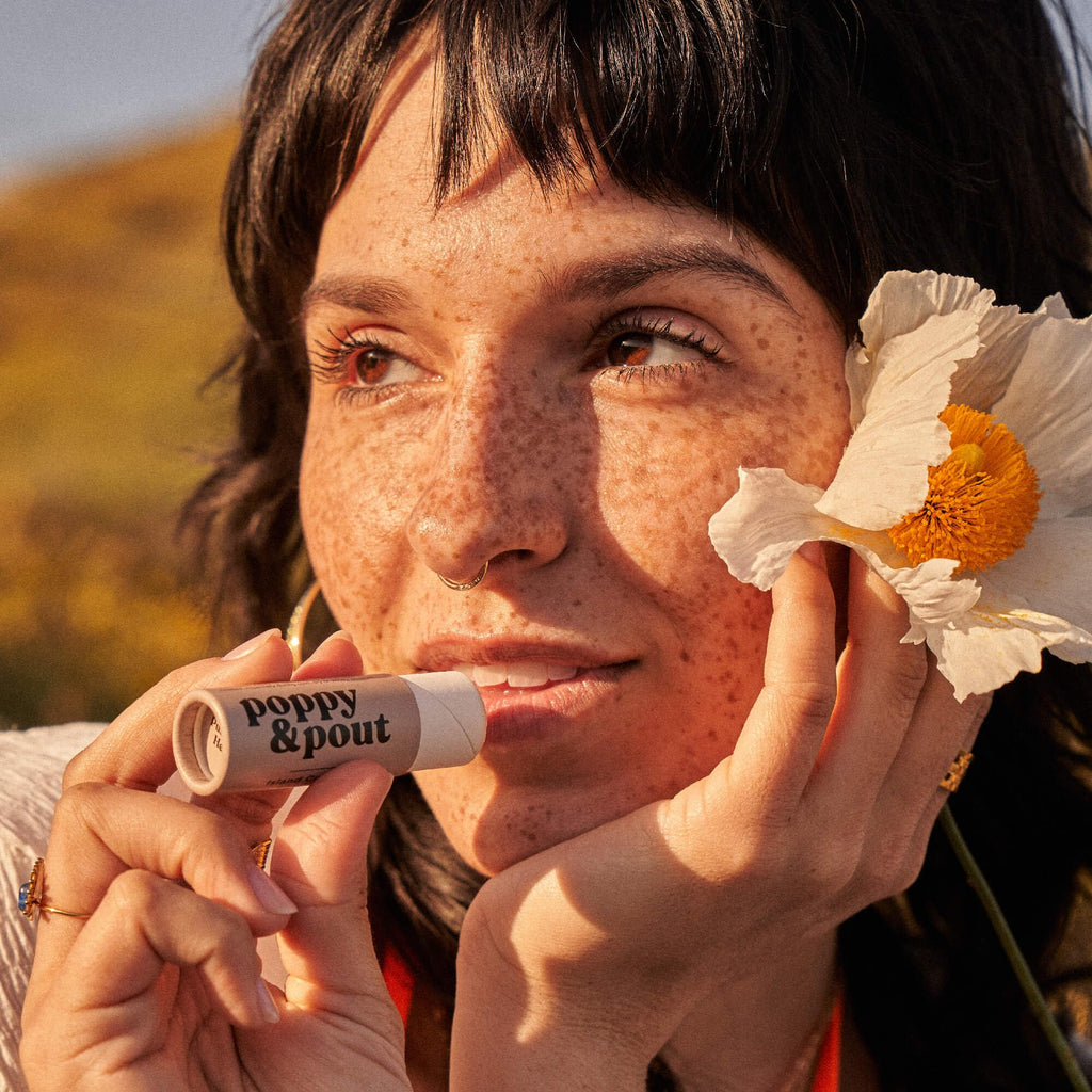 Poppy & Pout Blood Orange Mint Jumbo Lip Balm | All Natural Lip Balms & Moisturizers | Hydrates with Beeswax, Vitamin E, Organic Coconut Oil | Cruelty-Free | Lip Balm in Recyclable Cardboard Tube