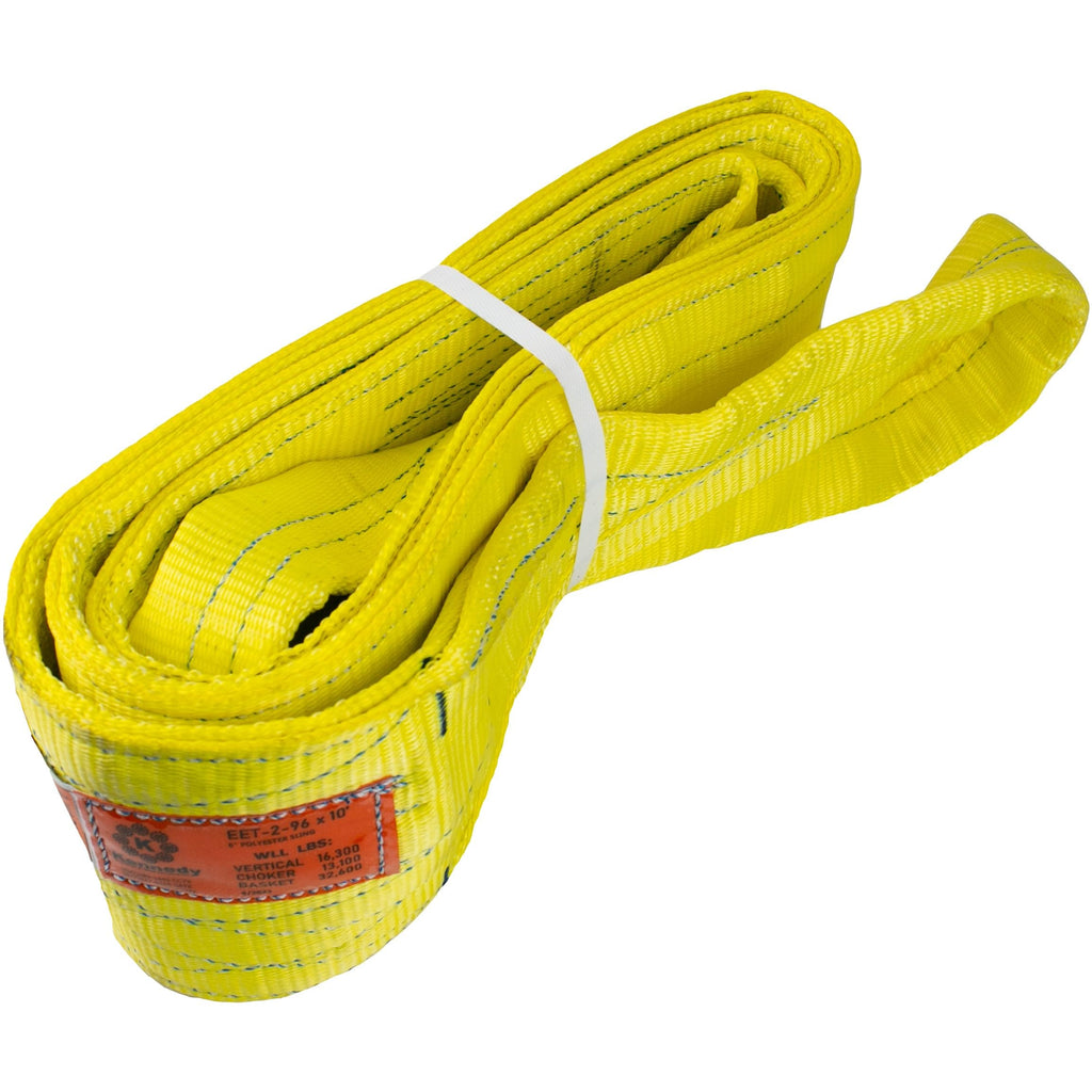 Kennedy Wire Rope & Sling Company 1" x 2' 2-Ply Twist Eye Polyester Lifting Sling (Various Sizes in Listing) Made in The USA