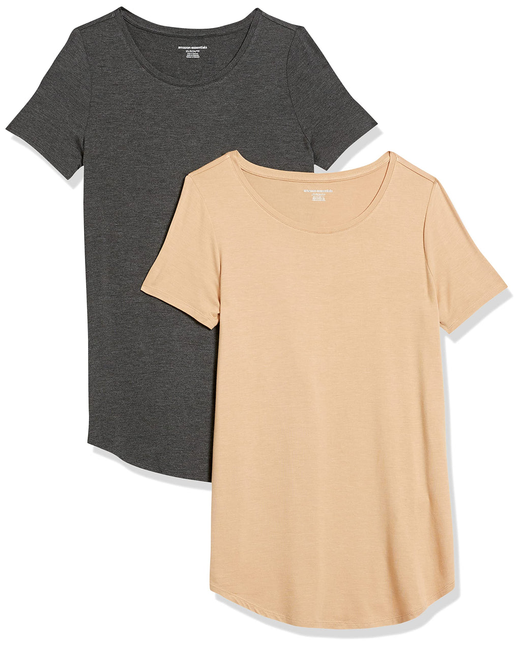 Amazon Essentials Women's Short-Sleeve Scoopneck Tunic Tops, Pack of 2
