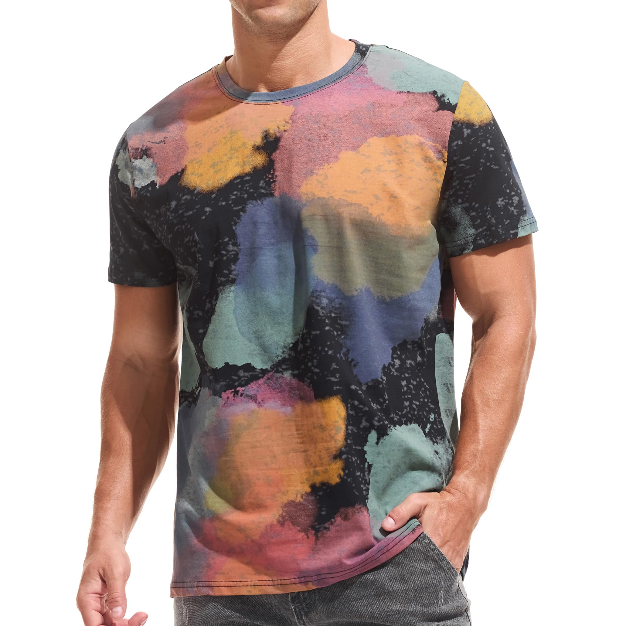 YININF Mens Hipster Hip Hop Short Sleeve Print T-Shirt Shirts Men