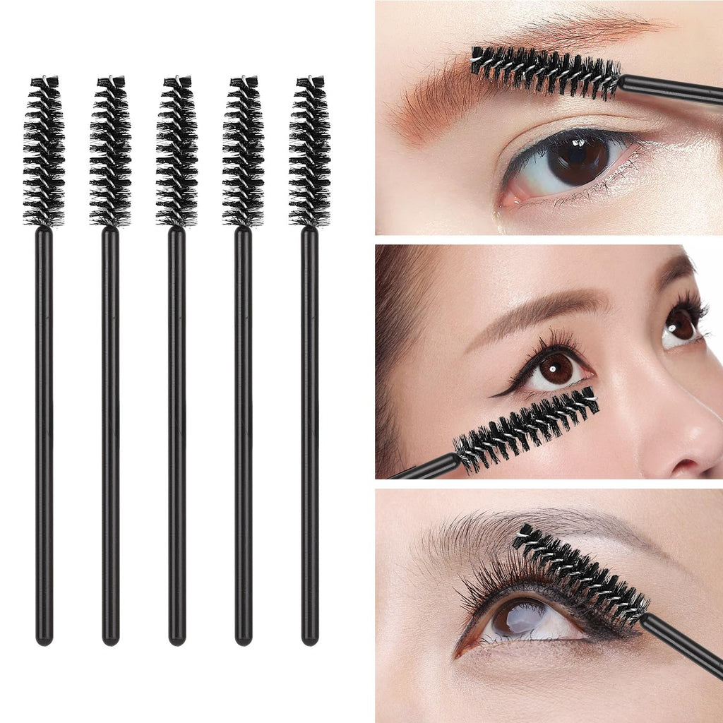 Tbestmax 500 Disposable Mascara Wands Eyelash Brush Spoolies for Eyebrow Eye Lash Extension, Makeup Brushes Applicators Kits - 5 Colors