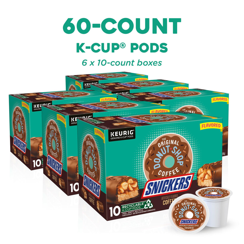 The Original Donut Shop Coffee Chocolate Glazed Donut Keurig Single-Serve K-Cup Pods, Medium Roast Coffee, 60 Count (6 Packs of 10)