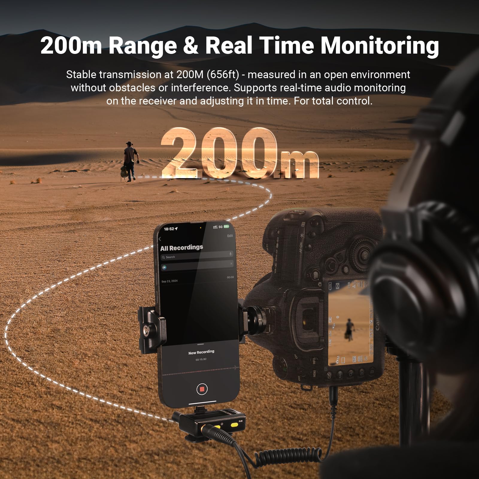 NEEWER CM28 Wireless Lavalier Microphone System, 1 Click Noise Canceling, 4GB Storage for 9Hrs of 48KHz 16 Bit Uncompressed Audio, Lapel Mic Compatible with iPhone/Android/PC/Camera/iPad
