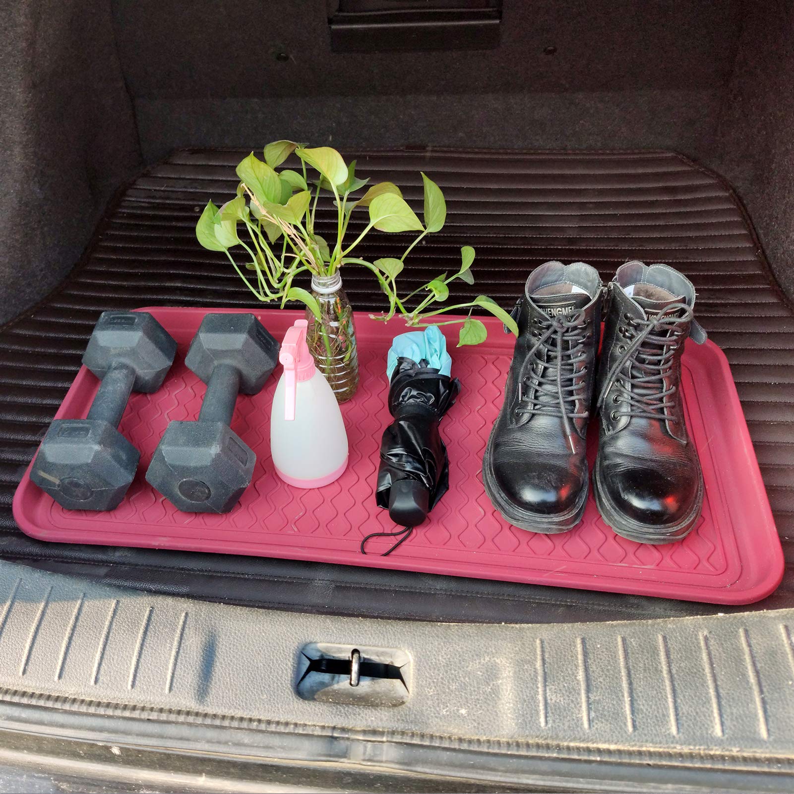 2 Pack Large Multifunctional Tray Mat Washable Indoor or Outdoor Tray Mat for Shoes Boots Plants Pots Paint Tins Pet Bowls Car Storage, 30 x 15 x 1.2 Inches