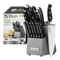 McCook® Knife Sets,German Stainless Steel Kitchen Knife Block Set with Built-in Sharpener, 20-Piece Razor-Sharp Kitchen Knives, Forged Triple Rivet,Full Tang,Ergonomic Handle,Elegant Box for Gift