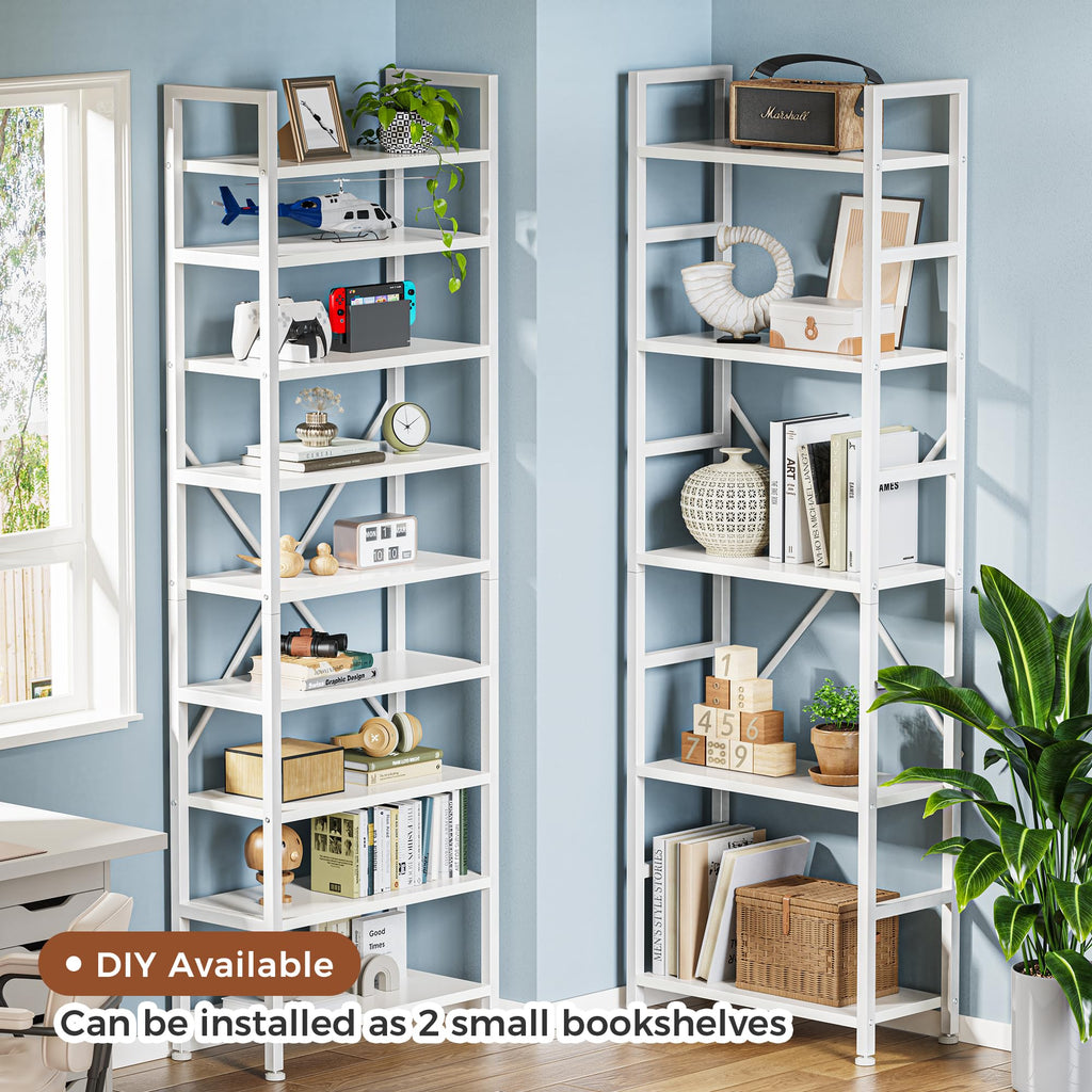 SUPERJARE Triple Bookshelf, Bookcase with 11 Open Display Shelves, Wide Book Shelf Book Case for Home & Office, 4 Tier, Black