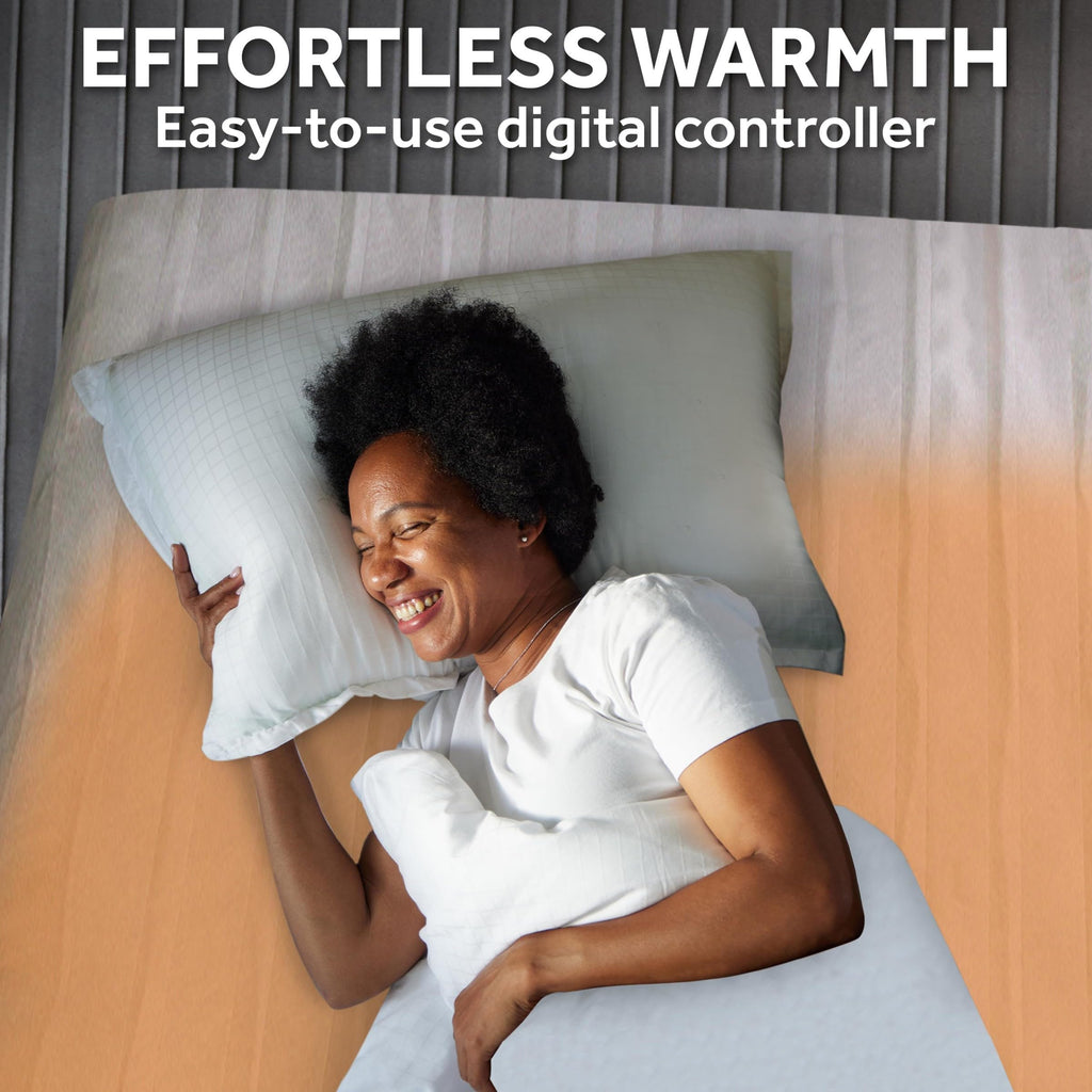 Sunbeam Restful Quilted Water Resistant Heated Mattress Pad - Full White