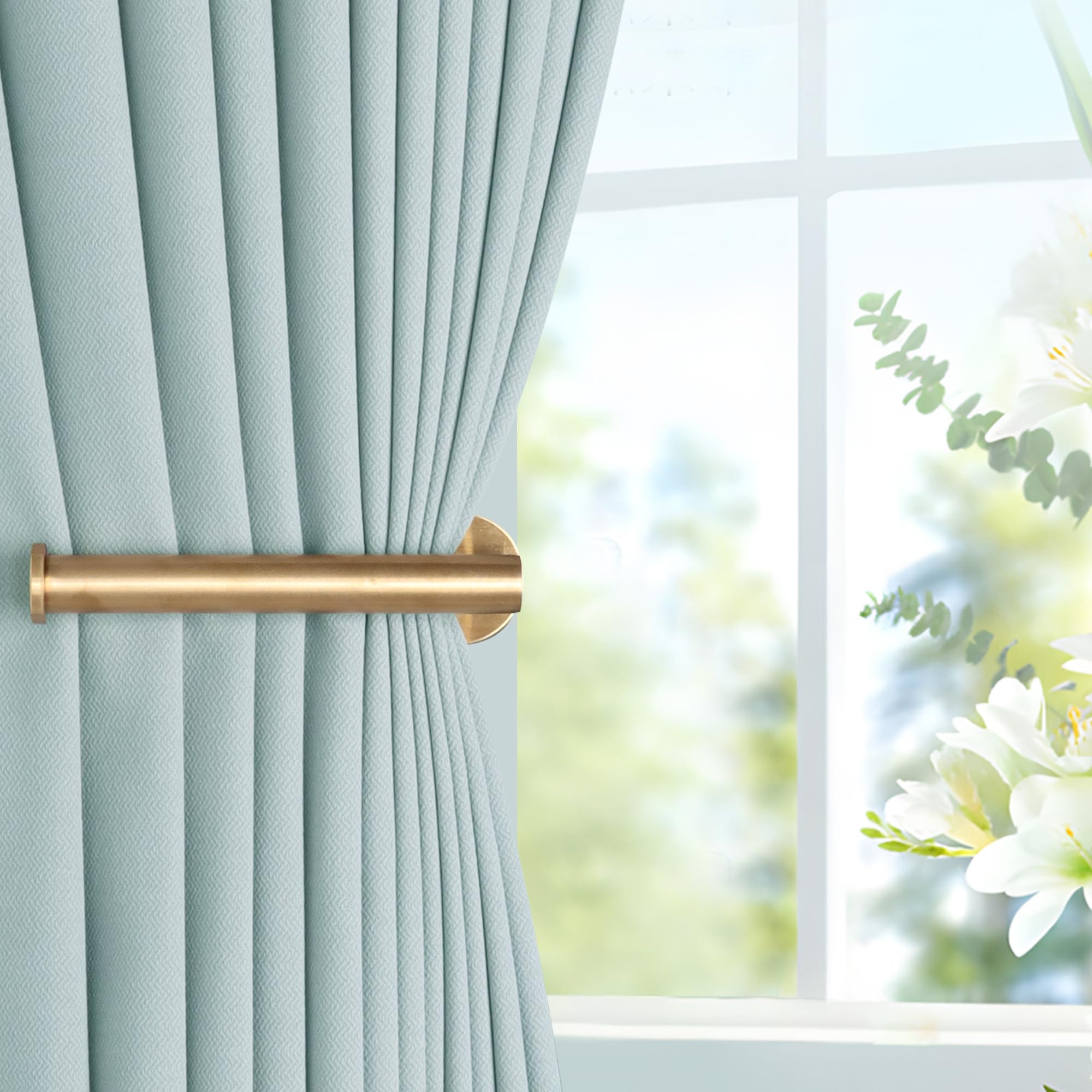 Groleca 2 Pack Adhesive Curtain Holdbacks Curtain Tie Backs Curtain Holdbacks No Drill Curtain Pull Backs Adhesive Curtain Hooks Curtain Holders for Drapes (2, Black)