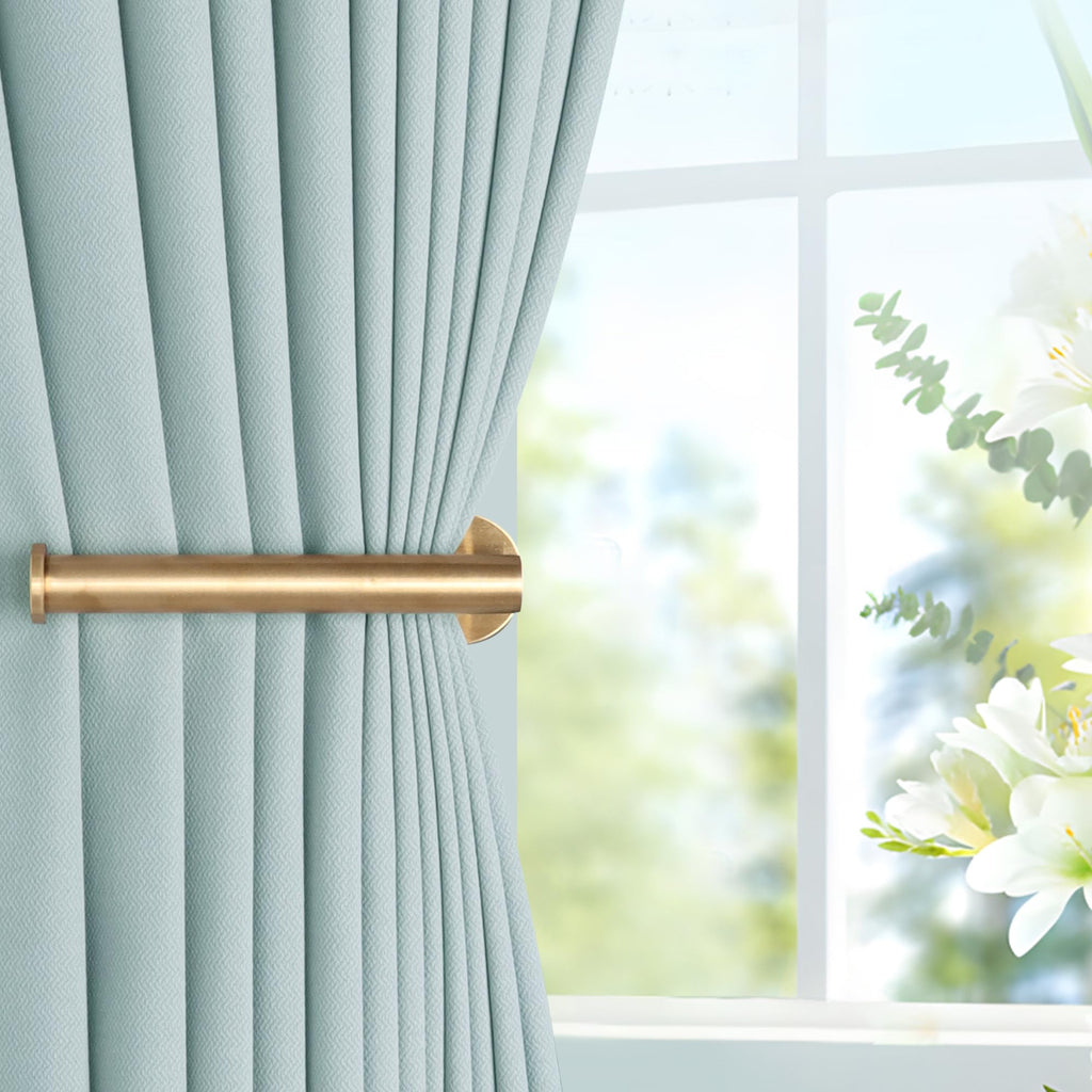 Groleca 2 Pack Adhesive Curtain Holdbacks Curtain Tie Backs Curtain Holdbacks No Drill Curtain Pull Backs Adhesive Curtain Hooks Curtain Holders for Drapes (2, Black)