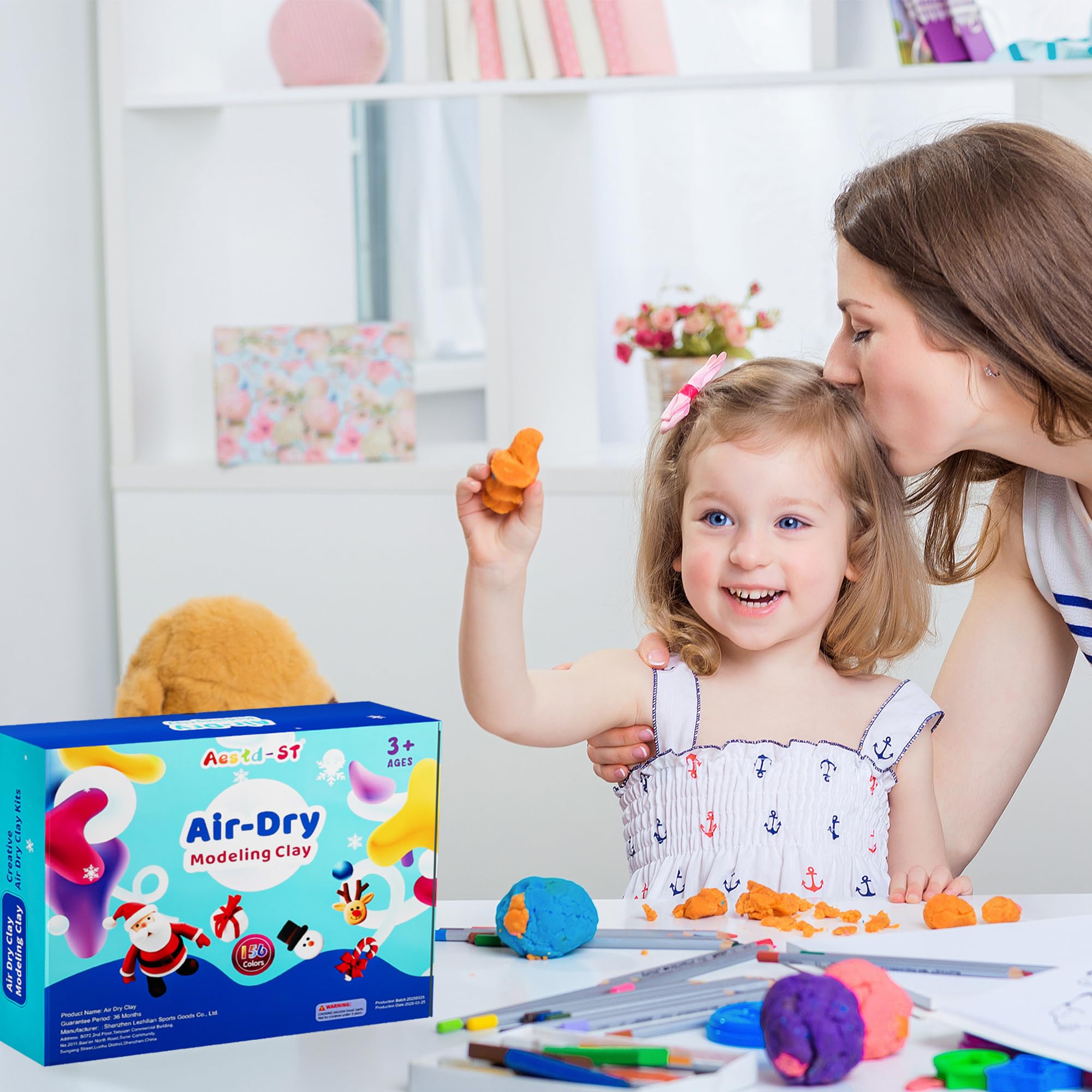 Air Dry Clay 102 Colors, Modeling Clay for Kids, Magic Clay, DIY Molding Clay Kit with Sculpting Tools, Soft and Non-Sticky, Arts and Crafts Gift for Boys Girls Kids