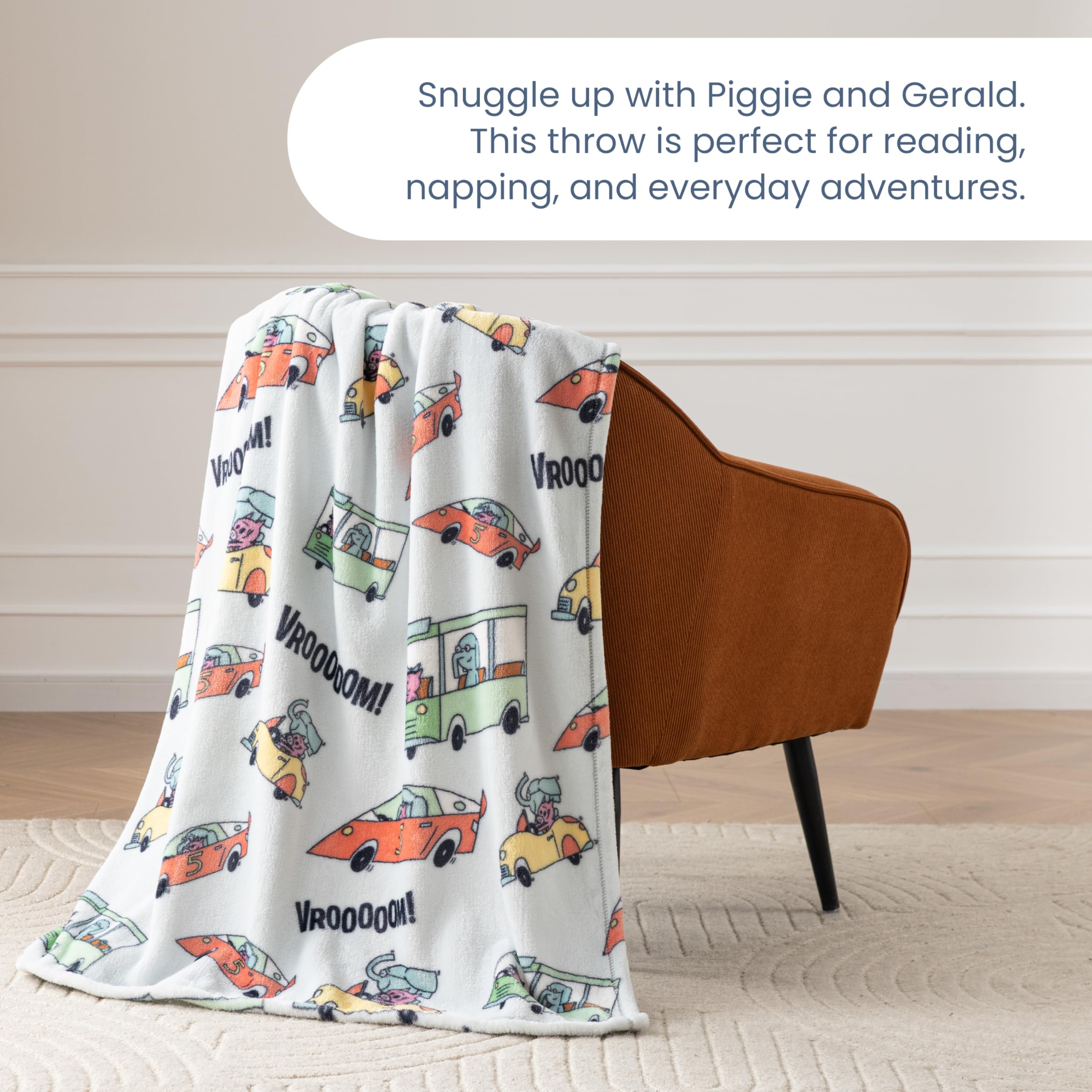 Berkshire Blanket VelvetLoft® Luxury Soft Polyester Throw Blanket, Don’t Let The Pigeon Drive The Bus, 50 x 70in(Official Mo Willems® Product)