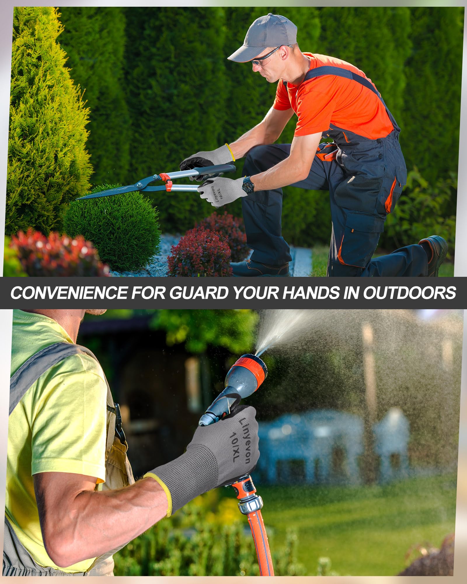 Maxcheck PU Coated Gloves Bulk, Reusable Rubber Safety Gloves for Men Women Work Warehouse, Mechanic, Woodworking