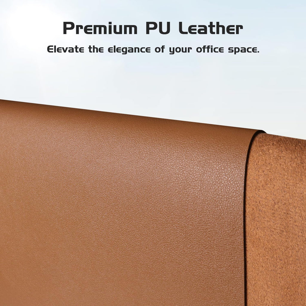 Aothia Leather Desk Pad Protector - Large Mouse Pad, Office Mat, Non-Slip PU Leather Blotter, Laptop Desk Pad, Waterproof Writing Pad for Office and Home (Beige, 38" x 13.7")