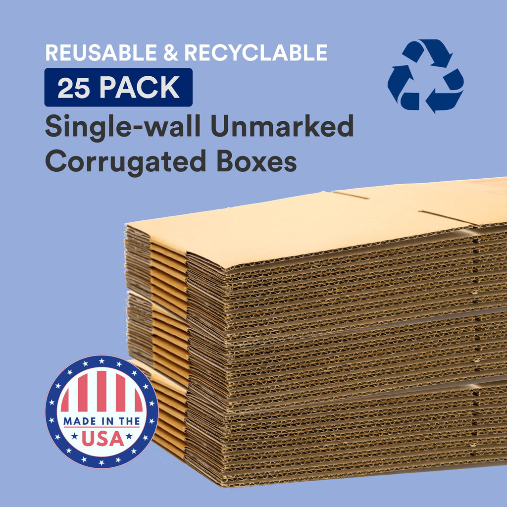 BOX USA 4x4x40 Tall Corrugated Boxes, Tall, 4L x 4W x 40H, Pack of 25 | Shipping, Packaging, Moving, Storage Box for Home or Business, Strong Wholesale Bulk Boxes