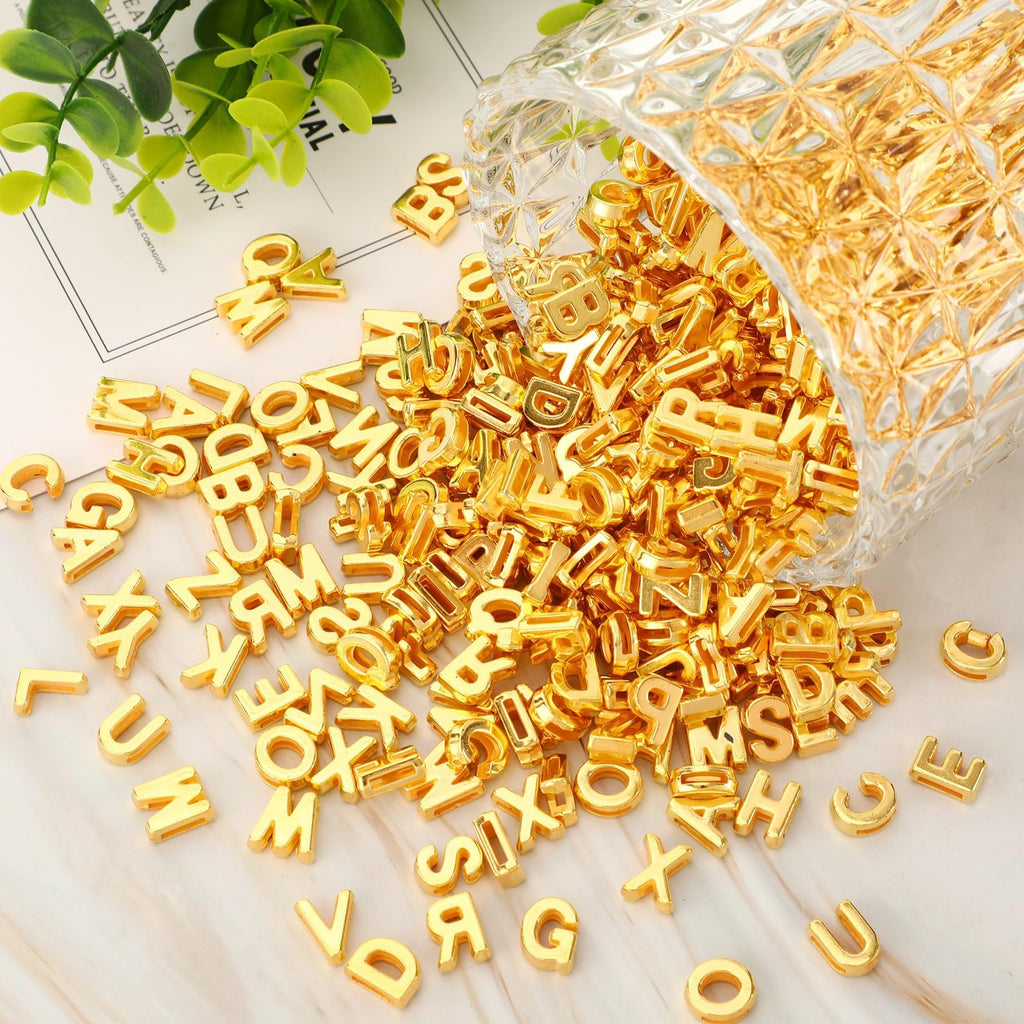 Augshy 700PCS White Letter Beads Alphabet Beads for Making DIY (6mm) | Premium Acrylic Cube Shape, Ideal Bracelets and Keychains, Large Hole Design for Easy Paracord Threading
