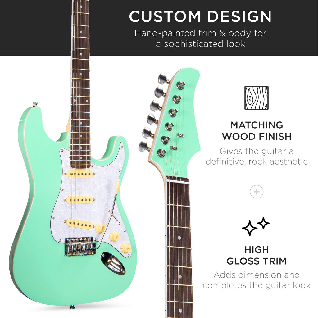 Best Choice Products 39in Full Size Beginner Electric Guitar Starter Kit w/Case, Strap, 10W Amp, Strings, Pick, Tremolo Bar - 3 Color Sunburst