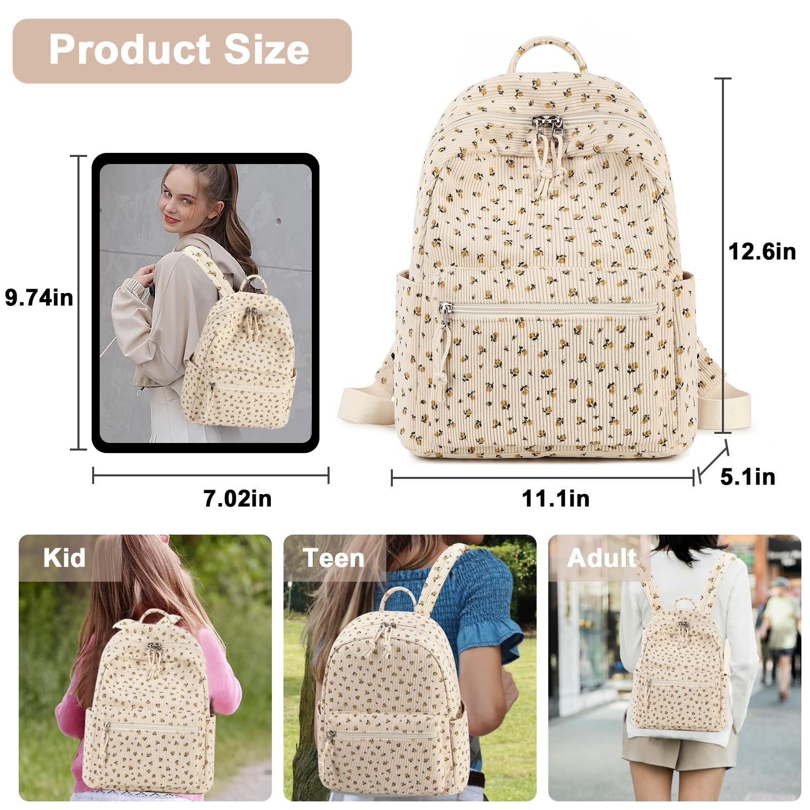 BTOOP Mini Backpack Women Girls Water-resistant Small Backpack Purse Shoulder Bag for Womens Adult Kids School Travel