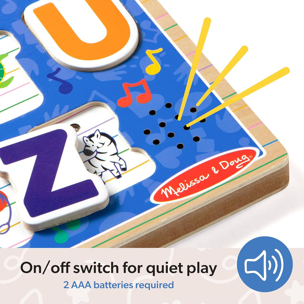 Melissa & Doug® Ms. Rachel™ Wooden Phonics Alphabet Sound Puzzle with Light-Activated Sound Effects, 26-Piece Toddler Toys for Boys and Girls Ages 2+ Years - FSC Certified