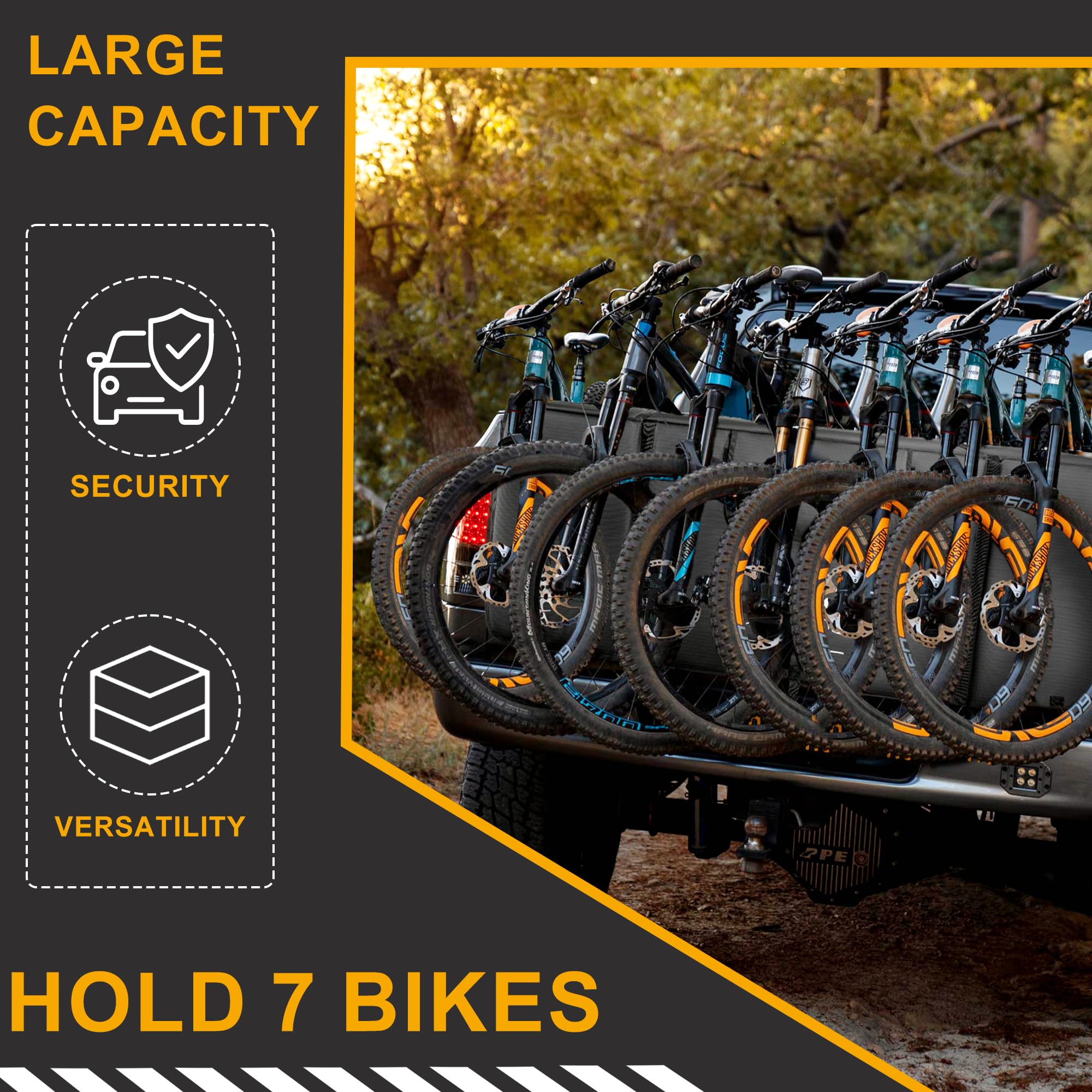 Himal Outdoors Tailgate Pad for Mountain Bike, Tailgate Protection Pad with Tool Pockets, Fits Most Truck Carries Up to 7 Bikes